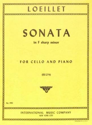 Cello Sonata F# Minor Violoncello und Klavier Partitur und Stimmen