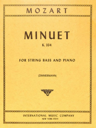 Minuet KV334 for string bass and piano Partitur (zugleich Spielpartitur)