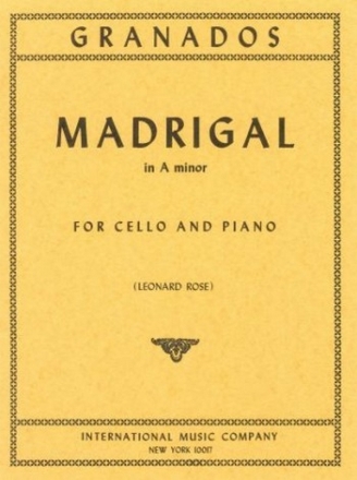 Madrigal  in a minor Violoncello und Klavier Partitur (zugleich Spielpartitur)