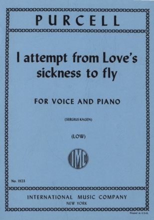 I attempt  from Love's sickness to fly in F major tiefe Stimme und Klavier Partitur (zugleich Spielpartitur)