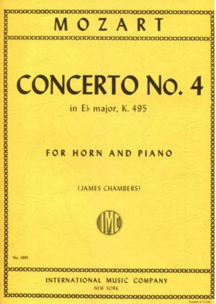 Horn Concerto no.4 EbMaj for horn and piano Partitur (zugleich Spielpartitur)