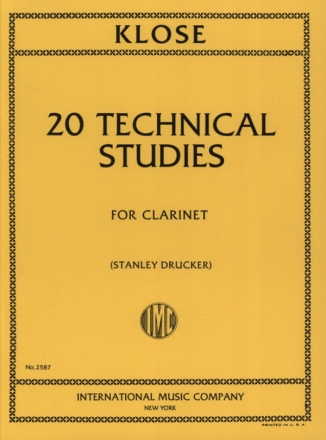 Klose, 20 technical studies for clarinet