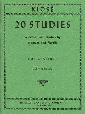 Klose, 20 selected studies for clarinet