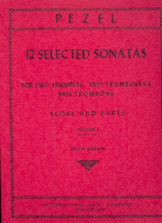 12 selected Sonatas vol.1 (nos.1-4) for 2 trumpets, 2 trombones and bass trombone score and parts