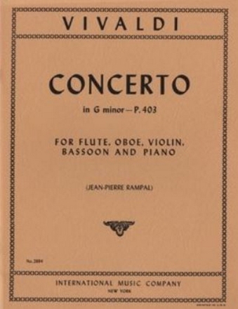 Concerto g minor for flute, oboe, viola, bassoon and piano parts