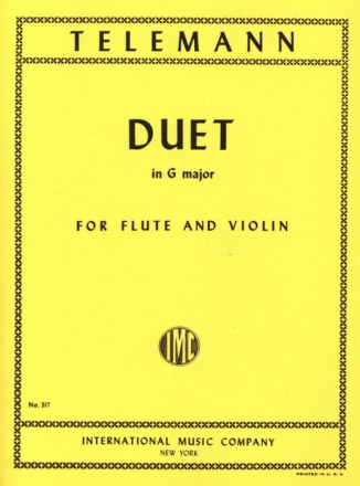 Duet in G major for flute and violin score