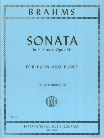 Sonata e minor op.38 for horn and piano