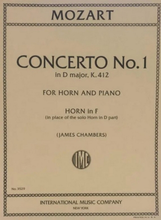 Concerto no.1 in D K412  Horn in F - Solo Part