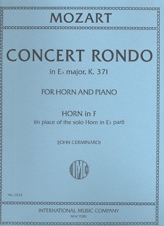 Concert Rondo Es-Dur KV371 for horn in f and piano horn part