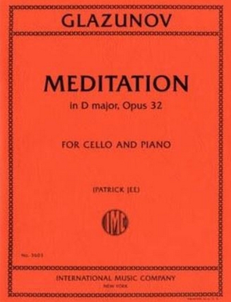 Meditation in D Major Op.32 Violoncello und Klavier Partitur und Stimmen