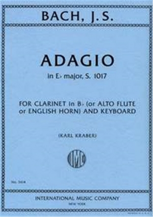 Adagio E-Flat Major BWV1017 Klarinette (oder Alt-Querflte oder Englischhorn) und Klavier Partitur und Stimmen