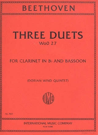 3 Duets Woo27 for clarinet and bassoon parts