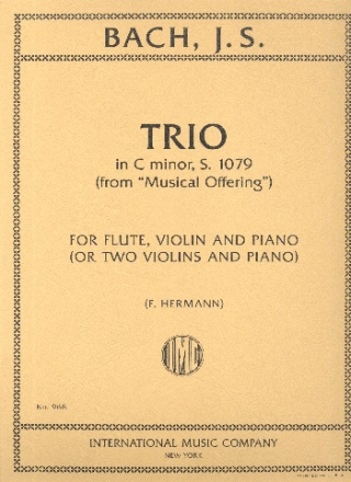 Trio in c Minor BWV1079 for flute, violin (2 violins) and piano parts