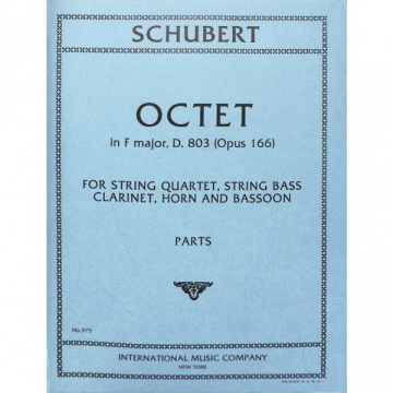 Octet F major op.166 for string quartet, string bass, clarinet, horn and bassoon parts