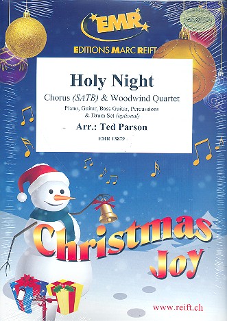 Holy Night for mixed chorus and 4 woodwind instruments (rhythm group ad lib) score and parts (incl. 20 chorus scores)