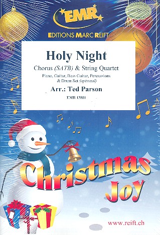 Holy Night for mixed chorus and string quartet (rhythm group ad lib) score and parts (incl. 20 chorus scores)