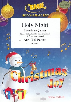 Holy Night for 5 saxophones (rhythm group ad lib) score and parts