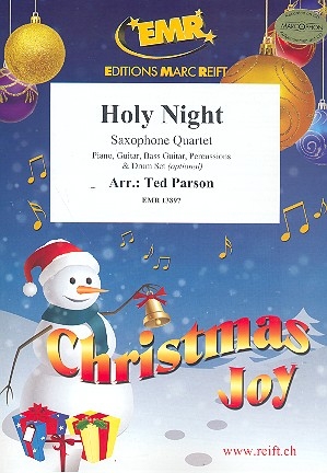 Holy Night for 4 saxophones (rhythm group ad lib) score and parts