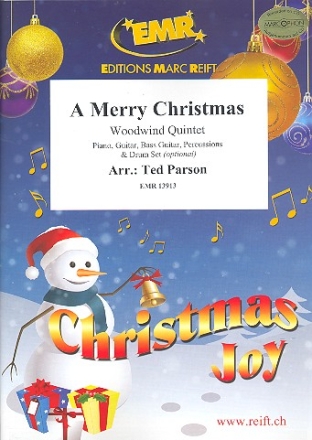 A merry Christmas for 5 woodwind instruments (ensemble) (rhythm group ad lib) score and parts