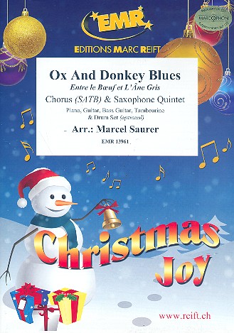 Ox and Donkey Blues for mixed chorus and 5 saxophones (rhythm group ad lib) score and parts (incl. 20 chorus scores)