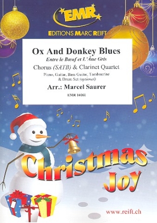 Ox And Donkey Blues for mixed chorus and 4 clarinets (rhythm group ad lib) score and parts (incl. 20 chorus scores)