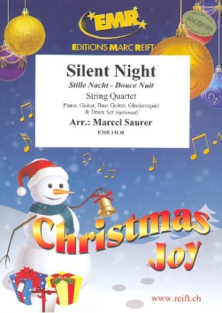 Silent Night for string quartet (ensemble) (rhythm group ad lib) score and parts