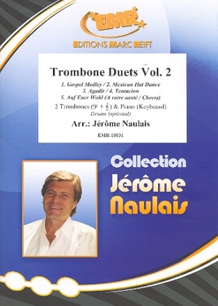 Trombone Duets vol.2 for 2 trombones and piano (keyboard) (percussion ad lib) score and parts