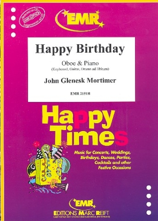 Happy Birthday for oboe and piano (keyboard, guitar, drums ad lib.) score and parts