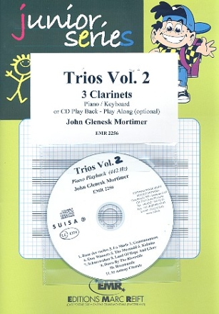 Trios vol.2 (+CD) for 3 clarinets (piano ad lib) score and parts