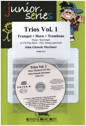 Trios vol.1 (+CD) for trumpet, horn and trombone (piano ad lib) score and parts