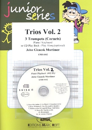 Trios vol.2 (+CD) for 3 trumps (cornets) and piano (keyboard) score and parts