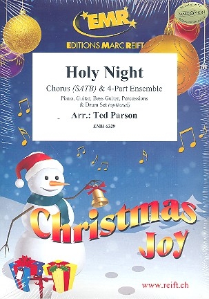 Holy Night for mixed chorus and flexible 4-part ensemble (rhythm group ad lib) score, instrumental parts and 20 chorus scores