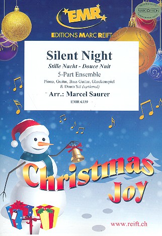 Silent Night for 5-part ensemble (rhythm group ad lib) score and parts