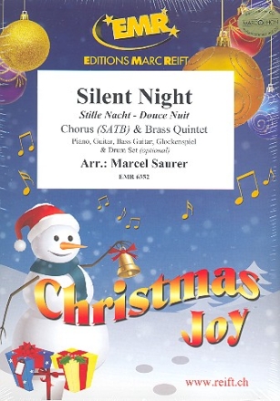 Stille Nacht for mixed chorus and 5 brass instruments (rhythm group ad lib) score and parts (incl. 20 chorus scores)