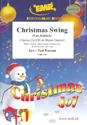 Christmas Swing (O du frhliche) for mixed chorus and 4 brass instruments (rhythm group ad lib) score and parts (incl. 20 chorus scores)