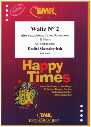 Waltz no.2 for ato saxophone, tenor saxophone and piano score and parts