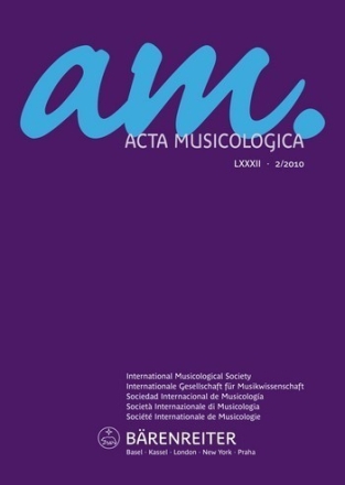 : Acta Musicologica, Heft 2/2010  Zeitschrift