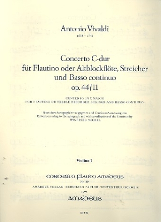 Concerto C-Dur op.44,11 RV443 fr Flte, (Alt-Blockflte), Streicher und Bc Violine 1