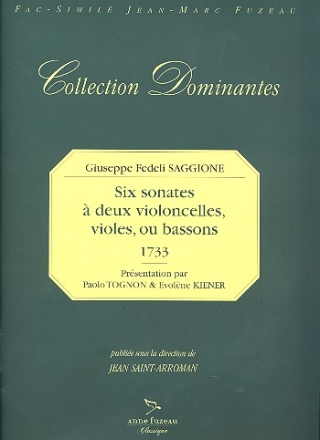 6 Sonates  2 violoncelles (violes/bassons) facsimile