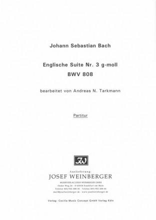 Englische Suite Nr.3 g-moll fr Oboenquartett Partitur und Stimmen