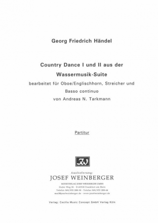 Country Dance I + II Wassermusik-Suite Partitur/Stimmensatz ob/englhn/cemb / str/fag