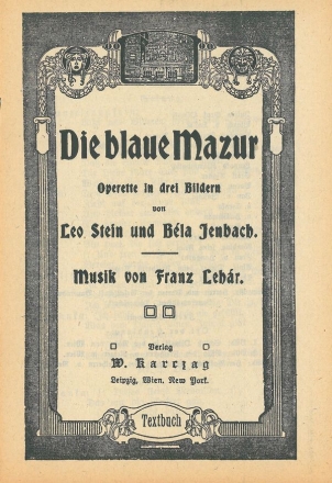 Die blaue Mazur  Textbuch