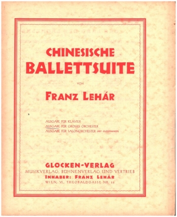 Chinesische Ballettsuite fr Orchester Stimmensatz