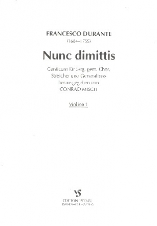 Nunc dimmitis fr gem Chor (SSATB), Streicher und Bc Violine 1