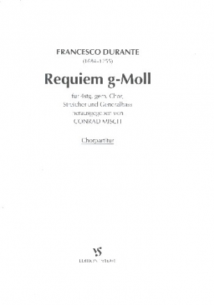 Requiem g-Moll fr gem Chor, Streicher und Bc Chorpartitur