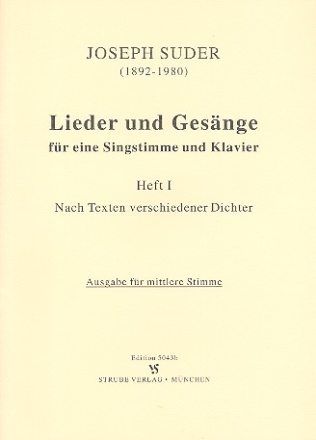 Lieder und Gesnge Band 1 fr Gesang (mittel) und Klavier