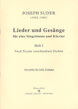 Lieder und Gesnge Band 1 fr Gesang (tief) und Klavier