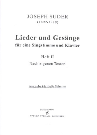 Lieder und Gesnge Band 2 fr Gesang (tief) und Klavier