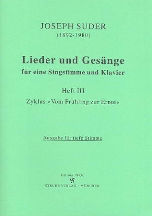 Lieder und Gesnge Band 3 fr Gesang (tief) und Klavier