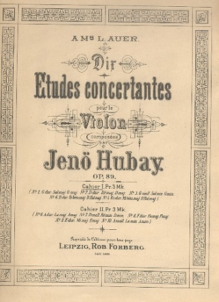 10 tudes concertantes op.89 band 1 (Nr.1-5) fr Violine